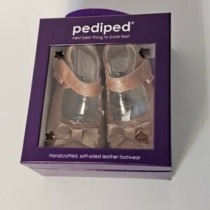 PEDIPED Betty Rose Gold Mary Jane Dress Shoe Toddler 18-24 Months Fabric Leather